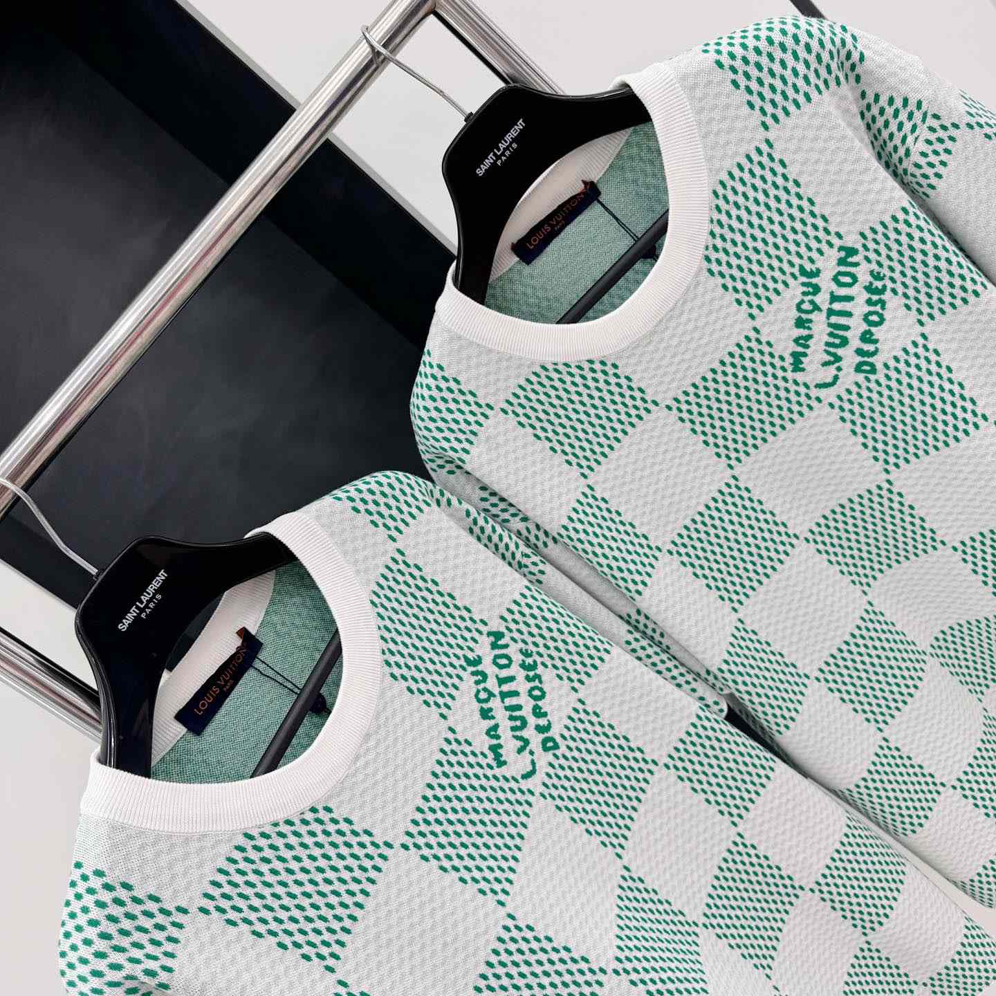 Louis Vuitton Damier Knitted Short-Sleeved Crewneck  1AFIX4 - DopestKickz