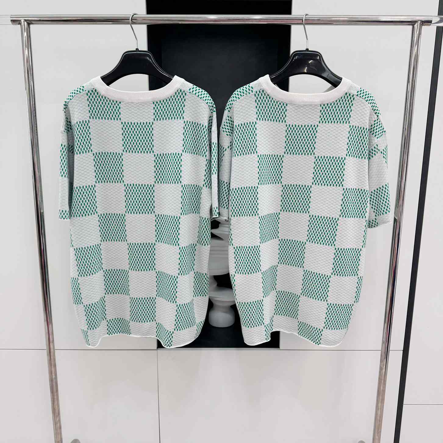 Louis Vuitton Damier Knitted Short-Sleeved Crewneck  1AFIX4 - DopestKickz