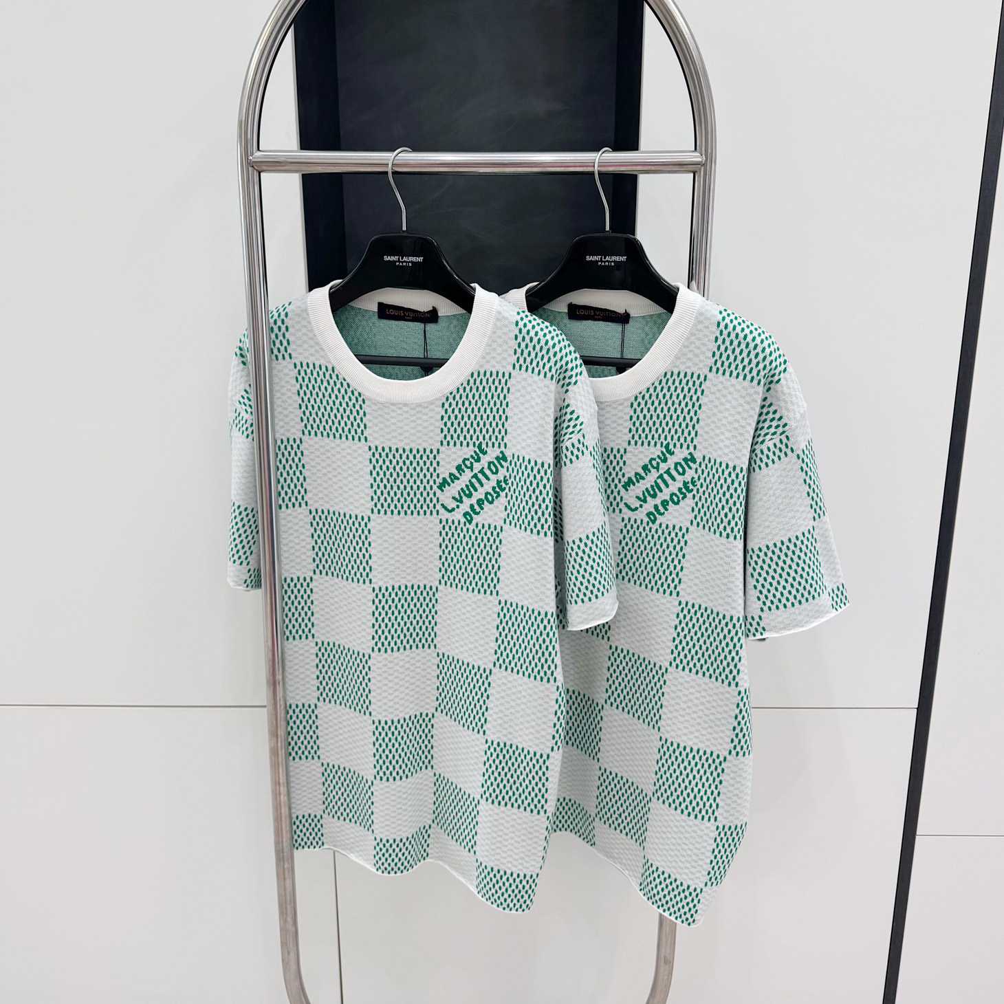 Louis Vuitton Damier Knitted Short-Sleeved Crewneck  1AFIX4 - DopestKickz
