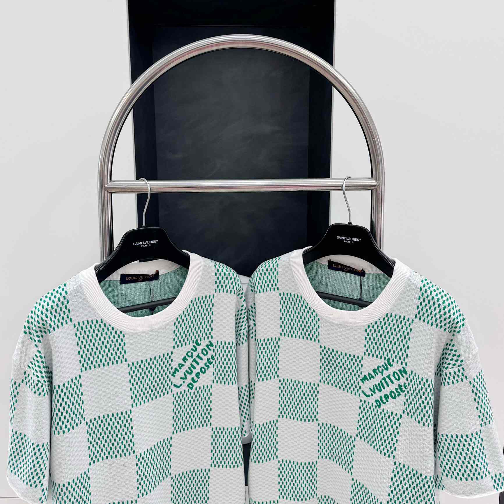 Louis Vuitton Damier Knitted Short-Sleeved Crewneck  1AFIX4 - DopestKickz