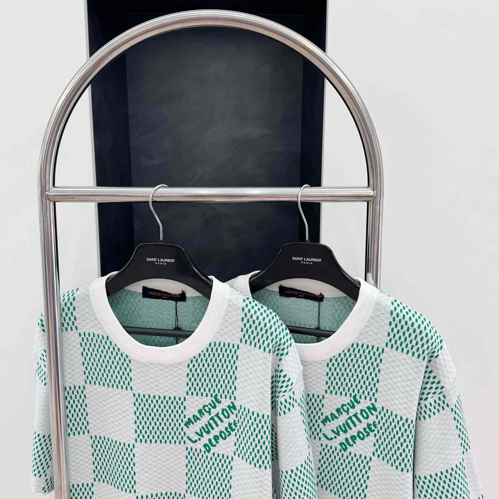 Louis Vuitton Damier Knitted Short-Sleeved Crewneck  1AFIX4 - DopestKickz