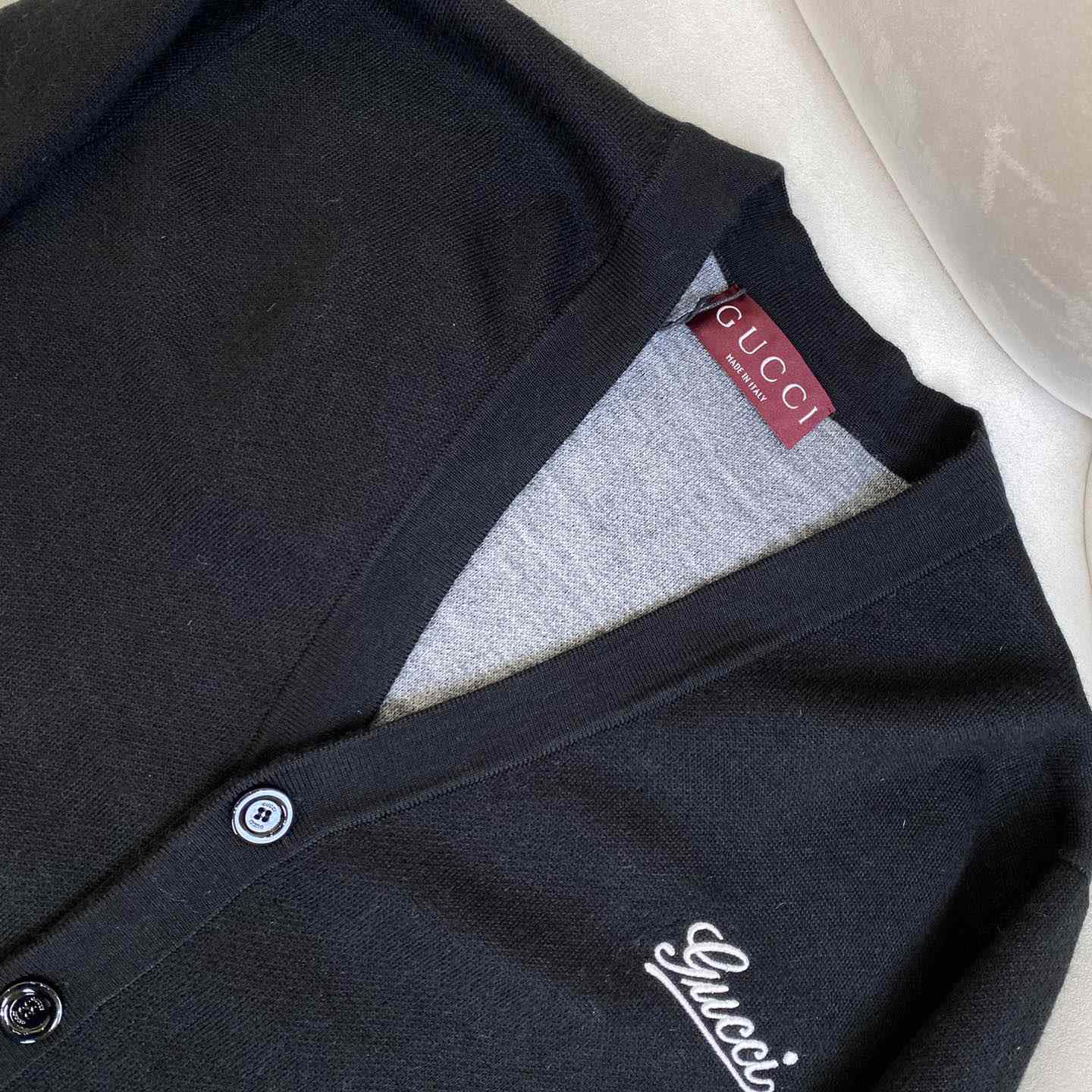 Gucci Double Wool Cardigan With Embroidery - DopestKickz