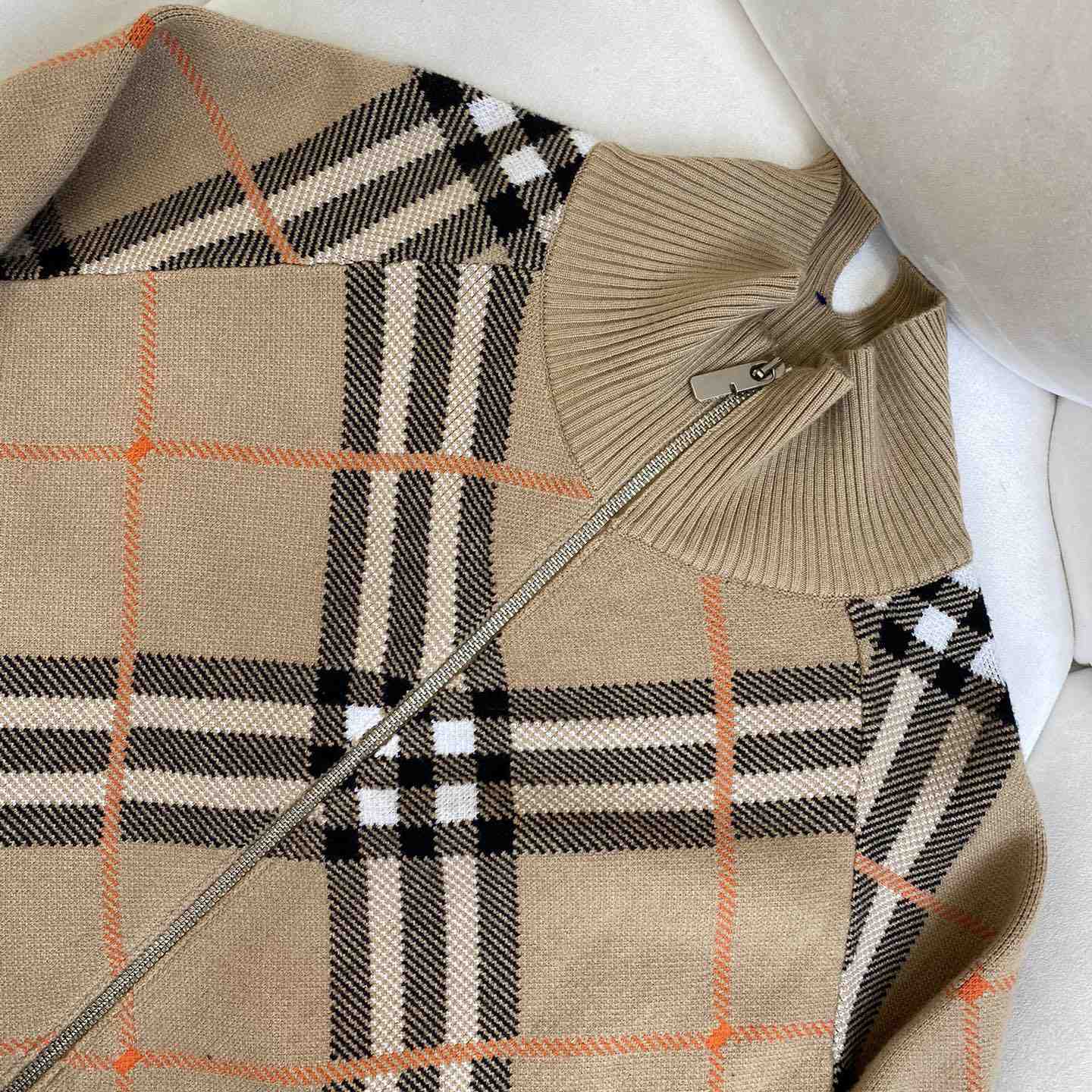 Burberry Check Wool Blend Track Jacket - DopestKickz