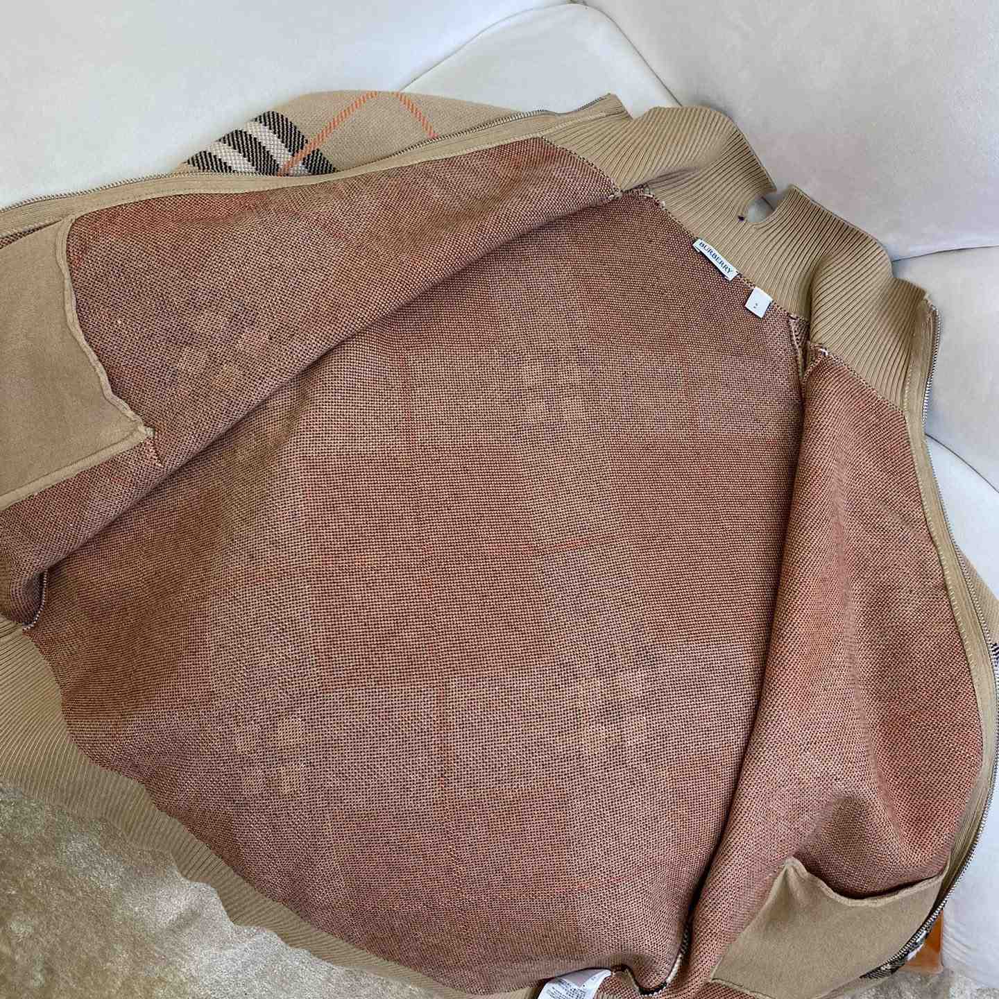 Burberry Check Wool Blend Track Jacket - DopestKickz