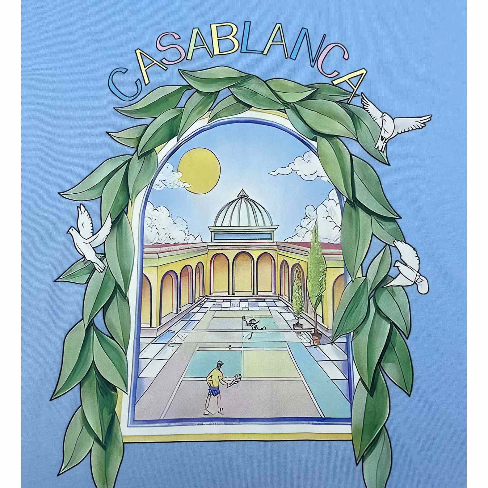 Casablanca Blue 'Casablanca Avenida' T-Shirt   C891 - DopestKickz