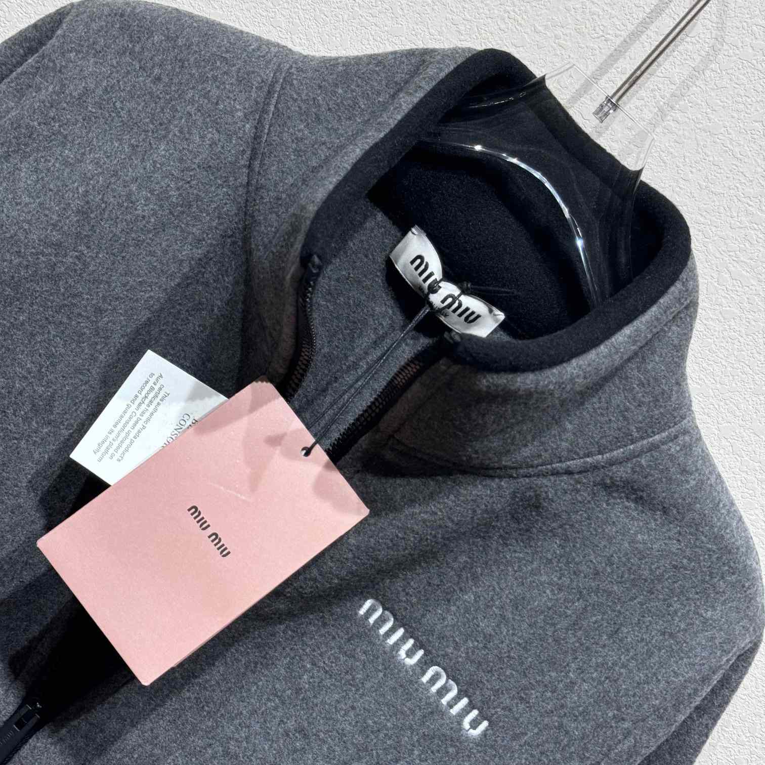 Miu Miu Logo-embroidered Fleece Sweatshirt - DopestKickz