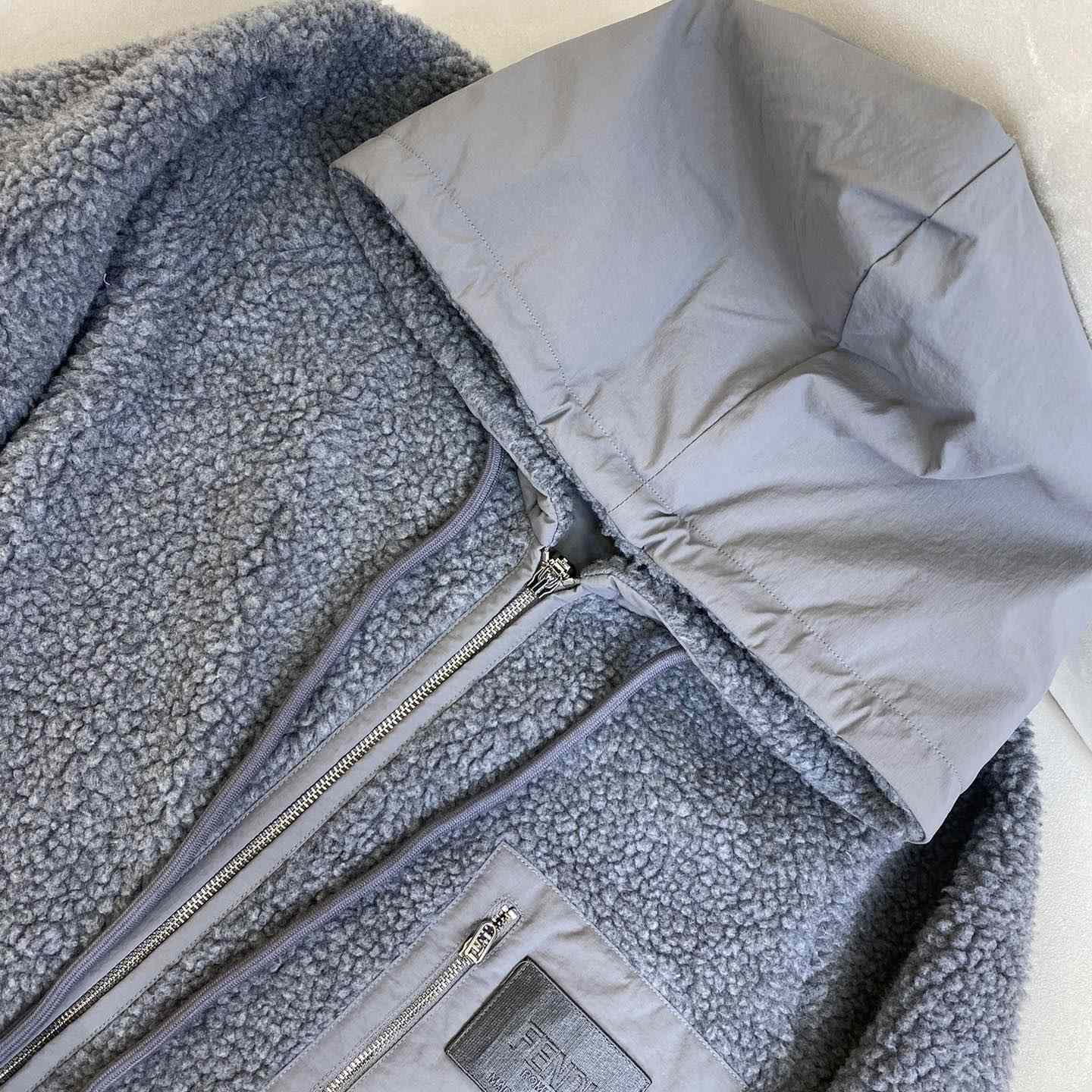 Fendi Logo-appliqué Fleece Jacket - DopestKickz