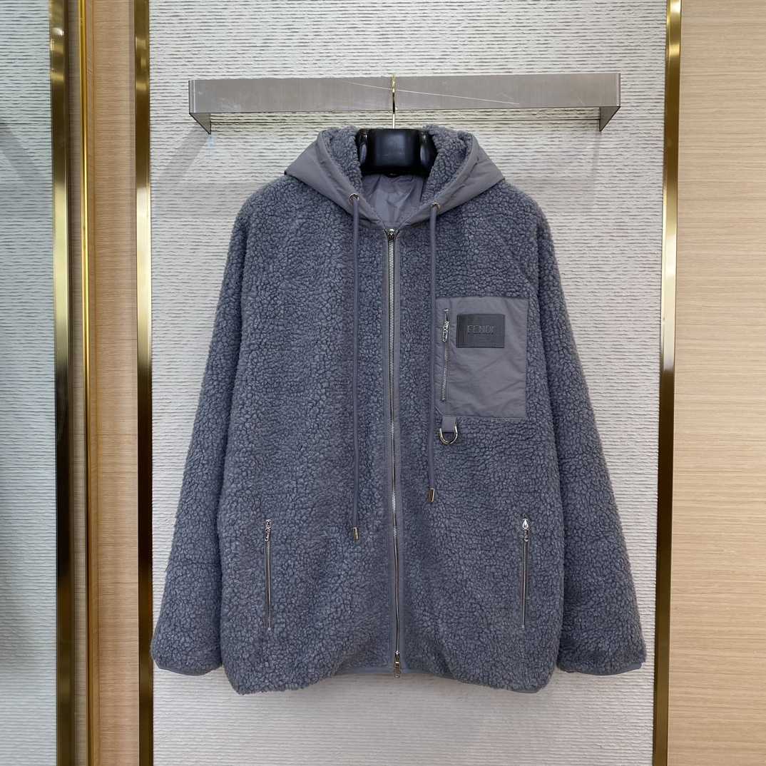 Fendi Logo-appliqué Fleece Jacket - DopestKickz
