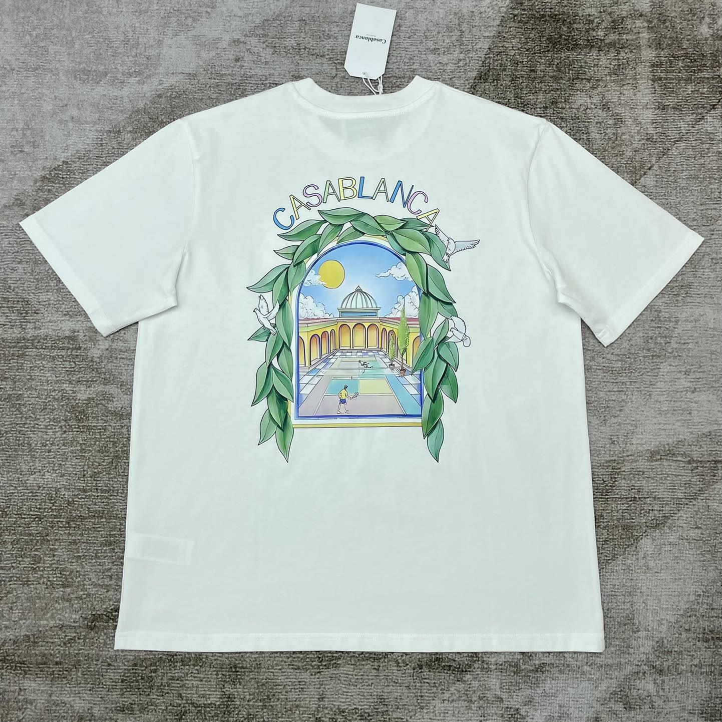 Casablanca White 'Casablanca Avenida' T-Shirt   C889 - DopestKickz