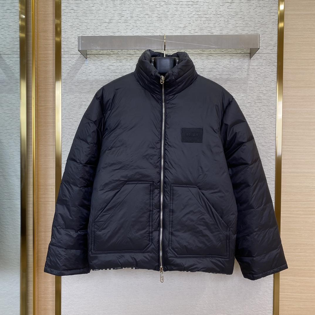 Fendi Logo-patch Reversible Puffer Jacket - DopestKickz