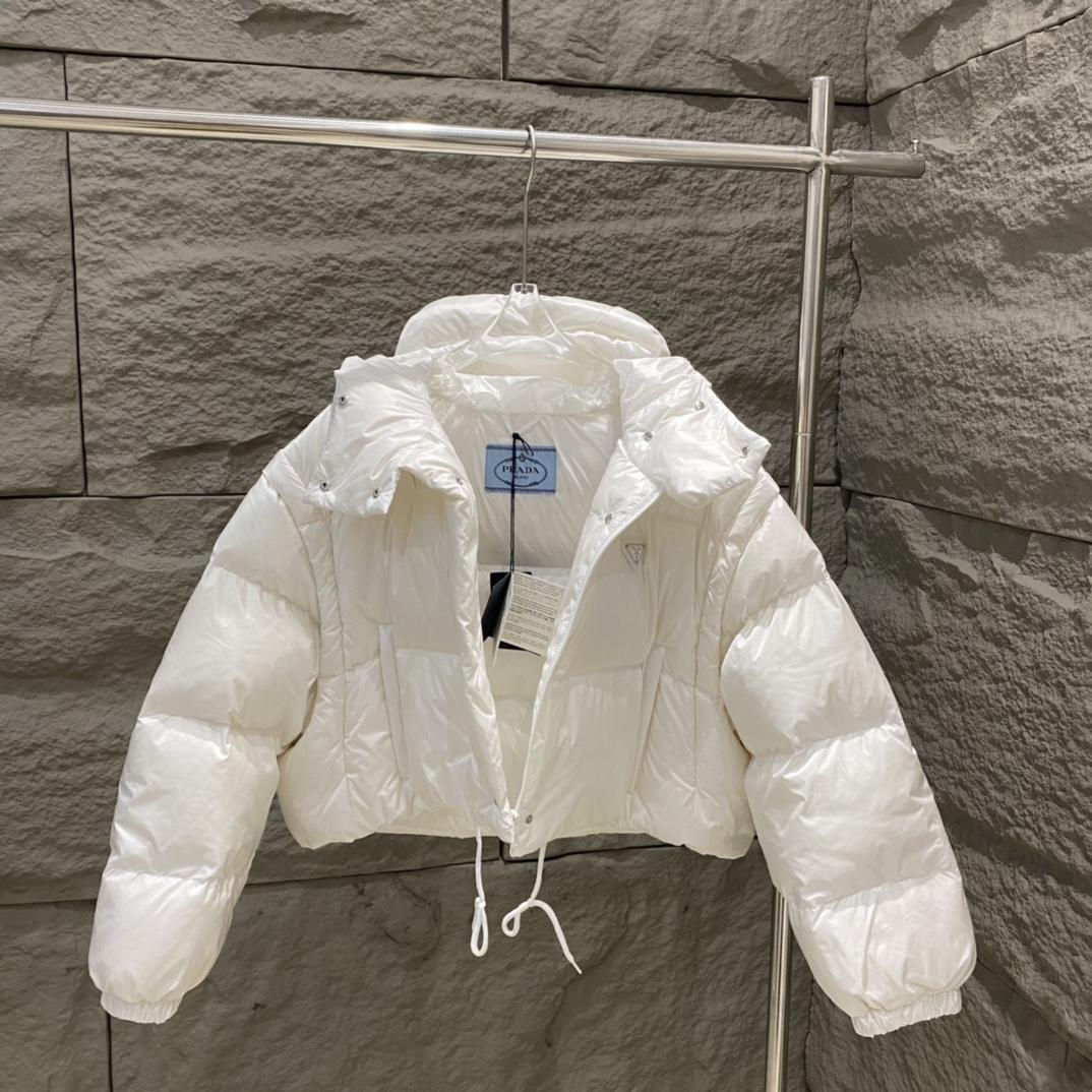 Prada Re-Nylon Convertible Cropped Down Jacket - DopestKickz