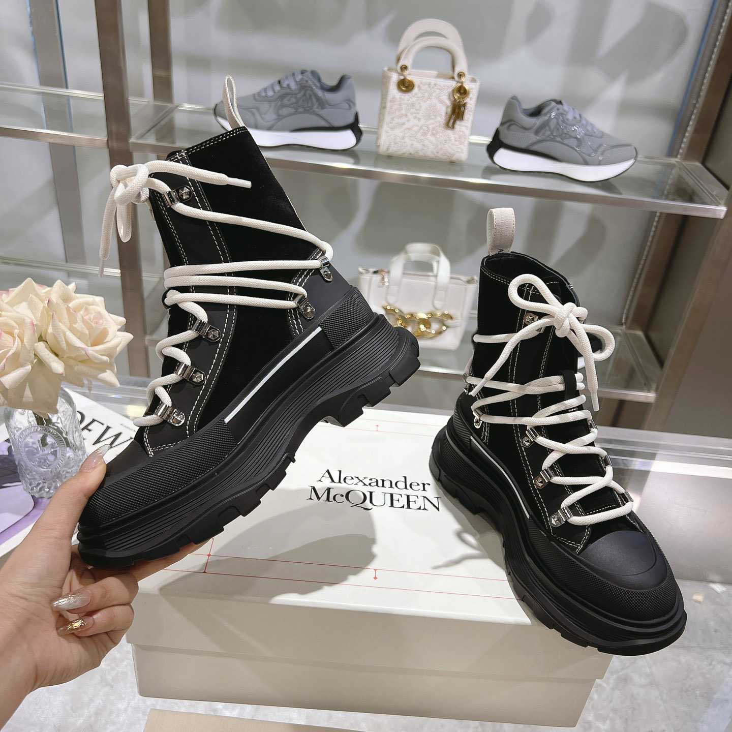 Alexander Mcqueen 50mm lace-up ankle boots - DopestKickz