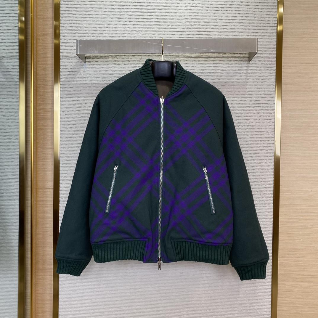 Burberry Checked-Pattern Reversible Twill Bomber Jacket - DopestKickz