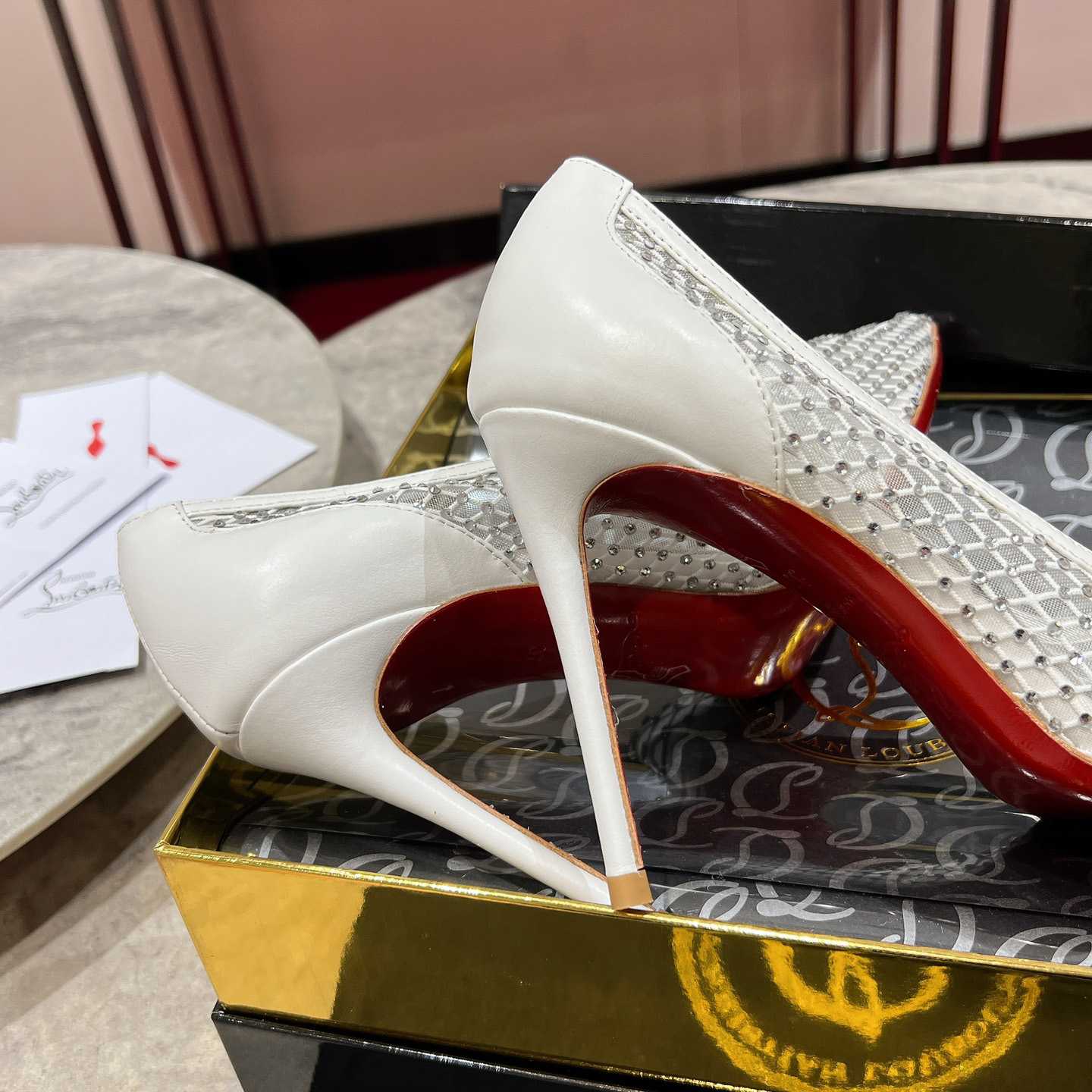 Christian Louboutin Apostropha Mesh Stras  80 mm - DopestKickz