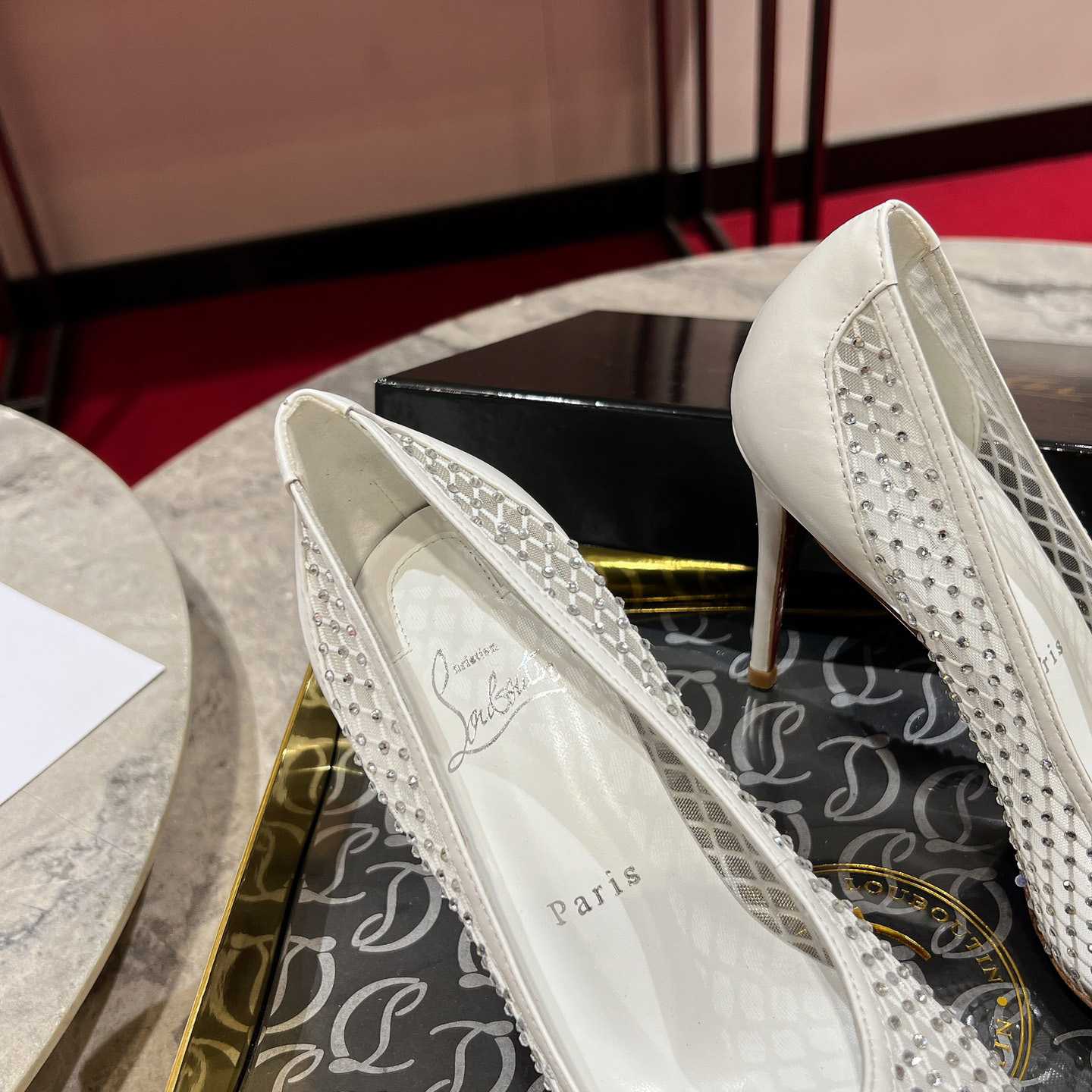 Christian Louboutin Apostropha Mesh Stras  80 mm - DopestKickz