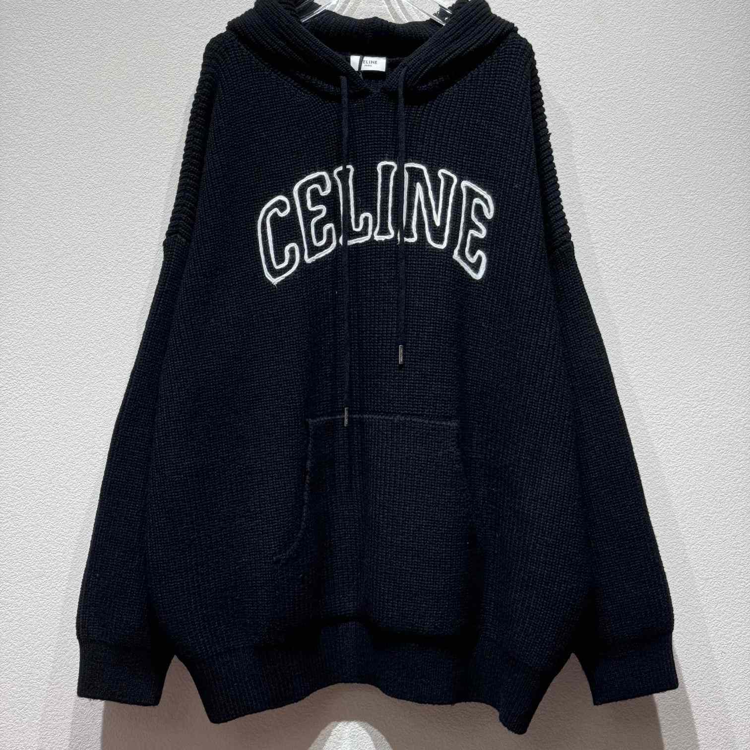 Celine Hooded Sweater In Ribbed Wool - DopestKickz