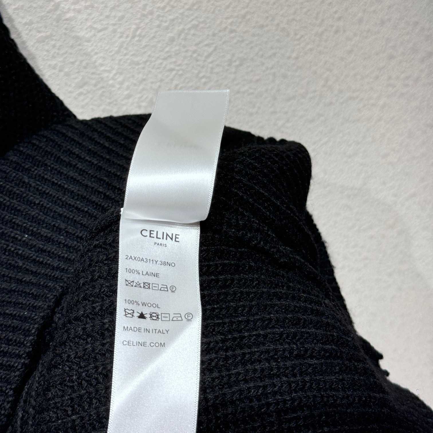 Celine Hooded Sweater In Ribbed Wool - DopestKickz
