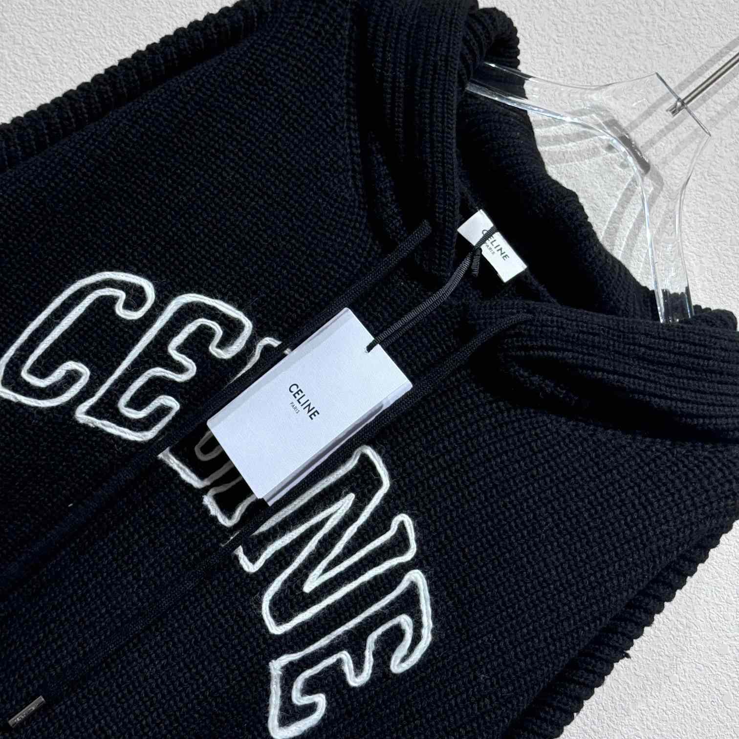 Celine Hooded Sweater In Ribbed Wool - DopestKickz