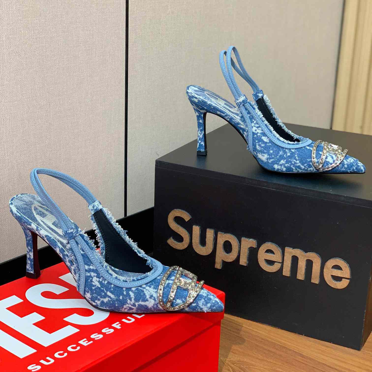 Diesel Women's Blue Venus Heels - DopestKickz
