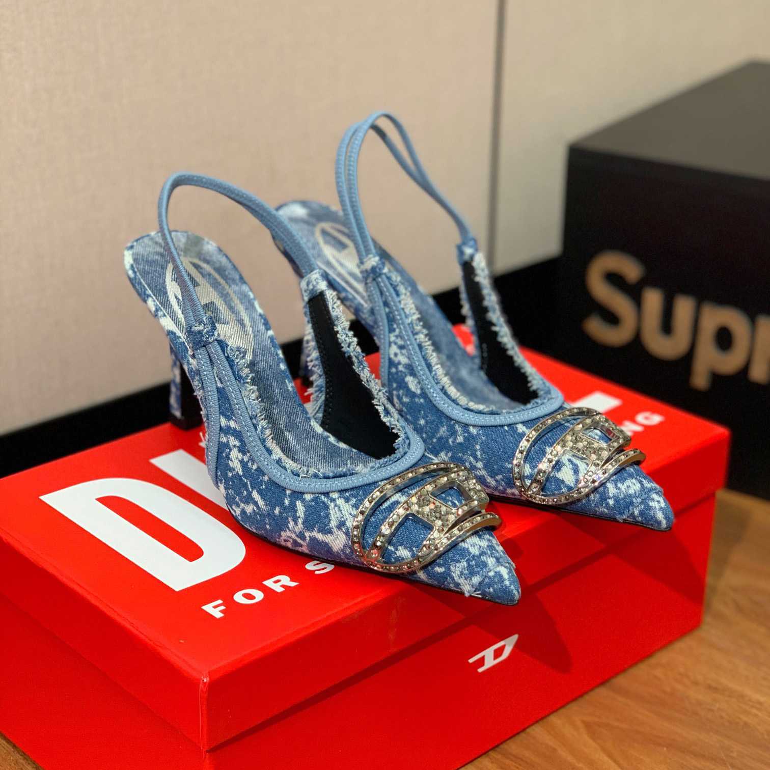 Diesel Women's Blue Venus Heels - DopestKickz