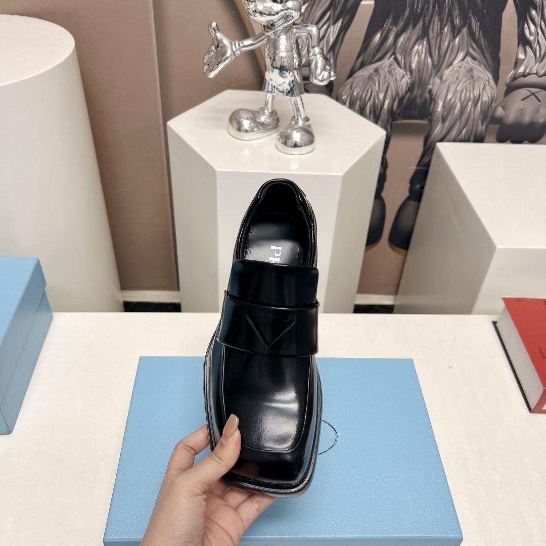 Prada Brushed Leather Loafers - DopestKickz