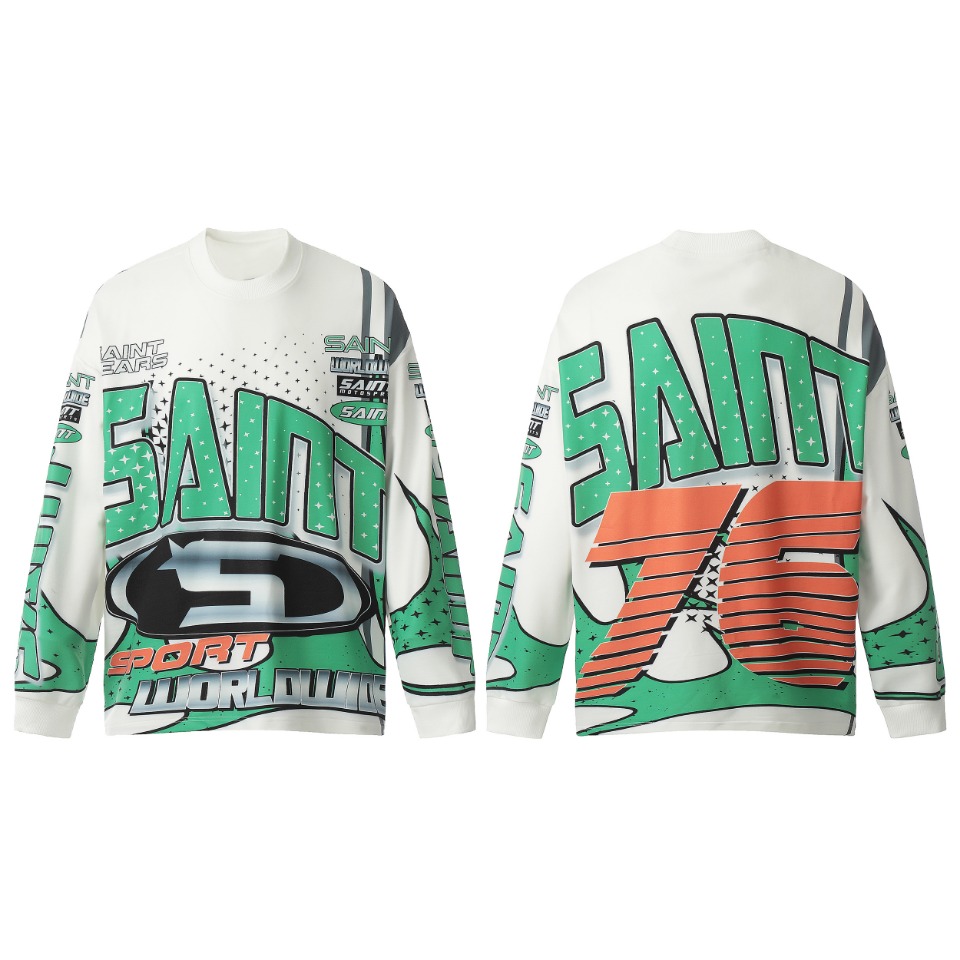 Saint Michael Printed Long Sleeve T-Shirt - DopestKickz