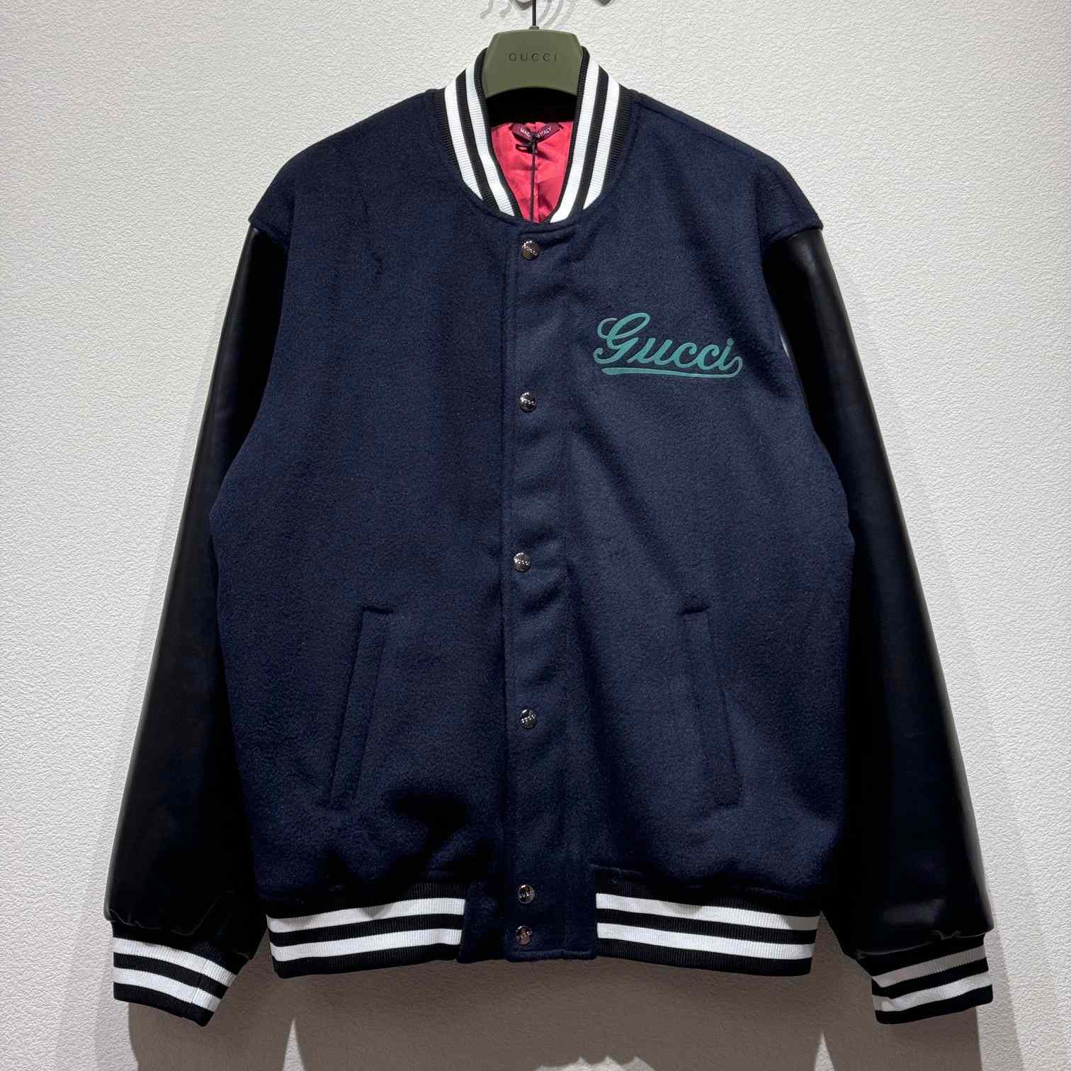 Gucci Wool And Leather Varsity Jacket - DopestKickz
