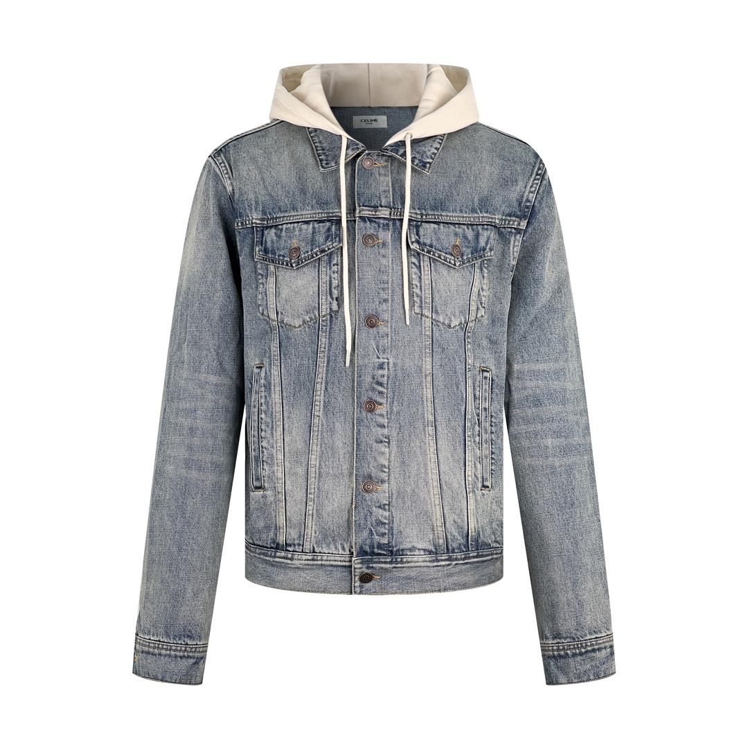Celine Trucker Jacket In Union Wash Denim - DopestKickz