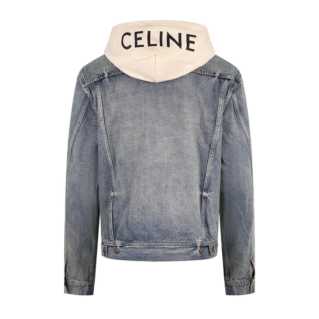 Celine Trucker Jacket In Union Wash Denim - DopestKickz