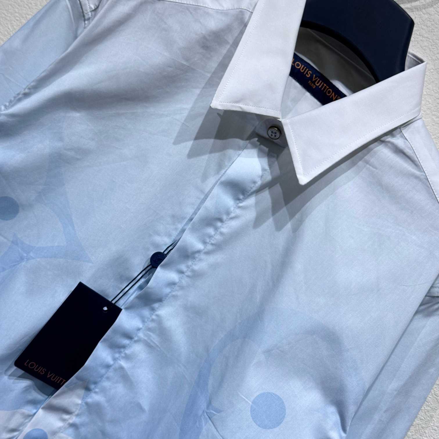 Louis Vuitton Monogram Printed Long Sleeved Cotton Poplin Shirt   1AFXVW - DopestKickz