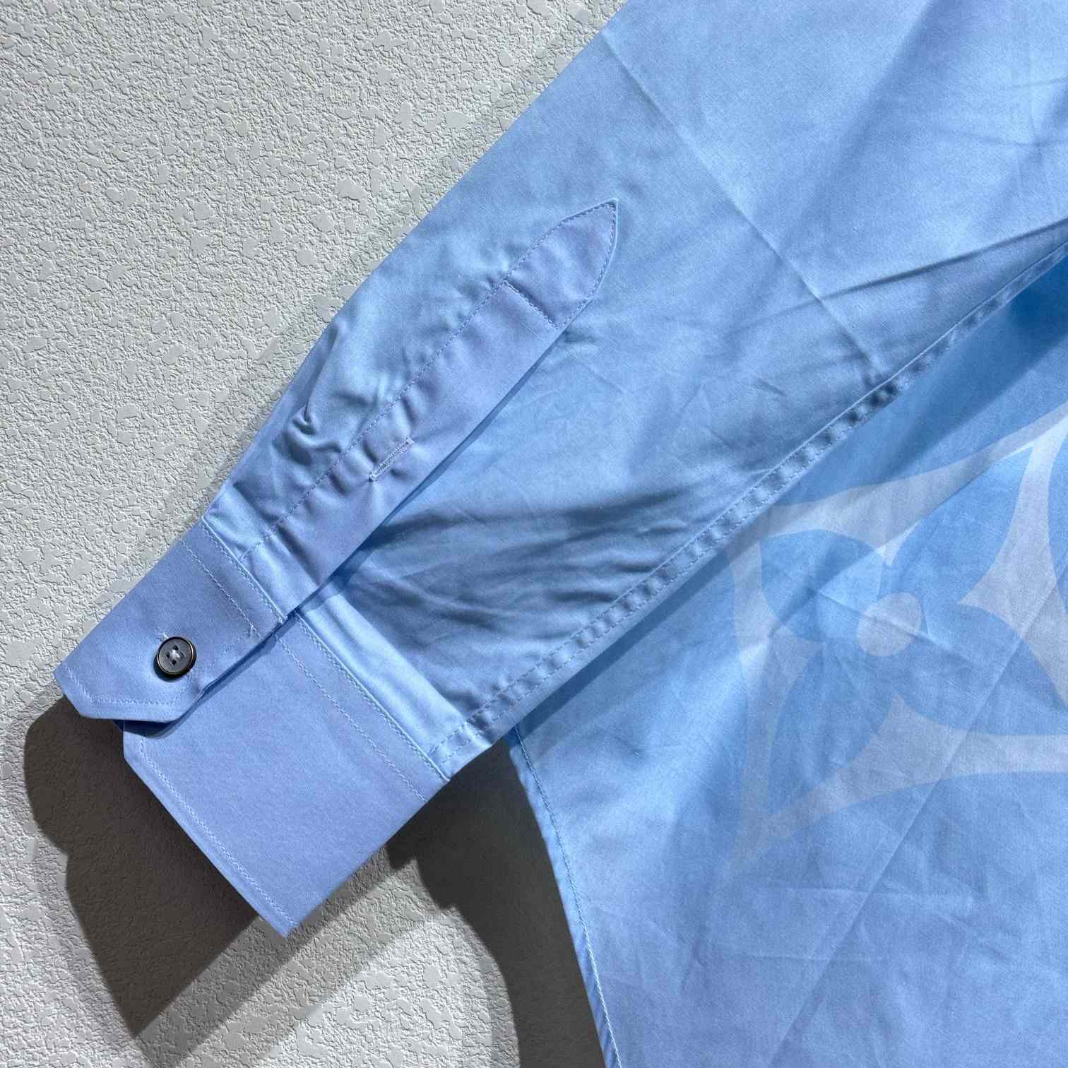 Louis Vuitton Monogram Printed Long Sleeved Cotton Poplin Shirt   1AFXVW - DopestKickz