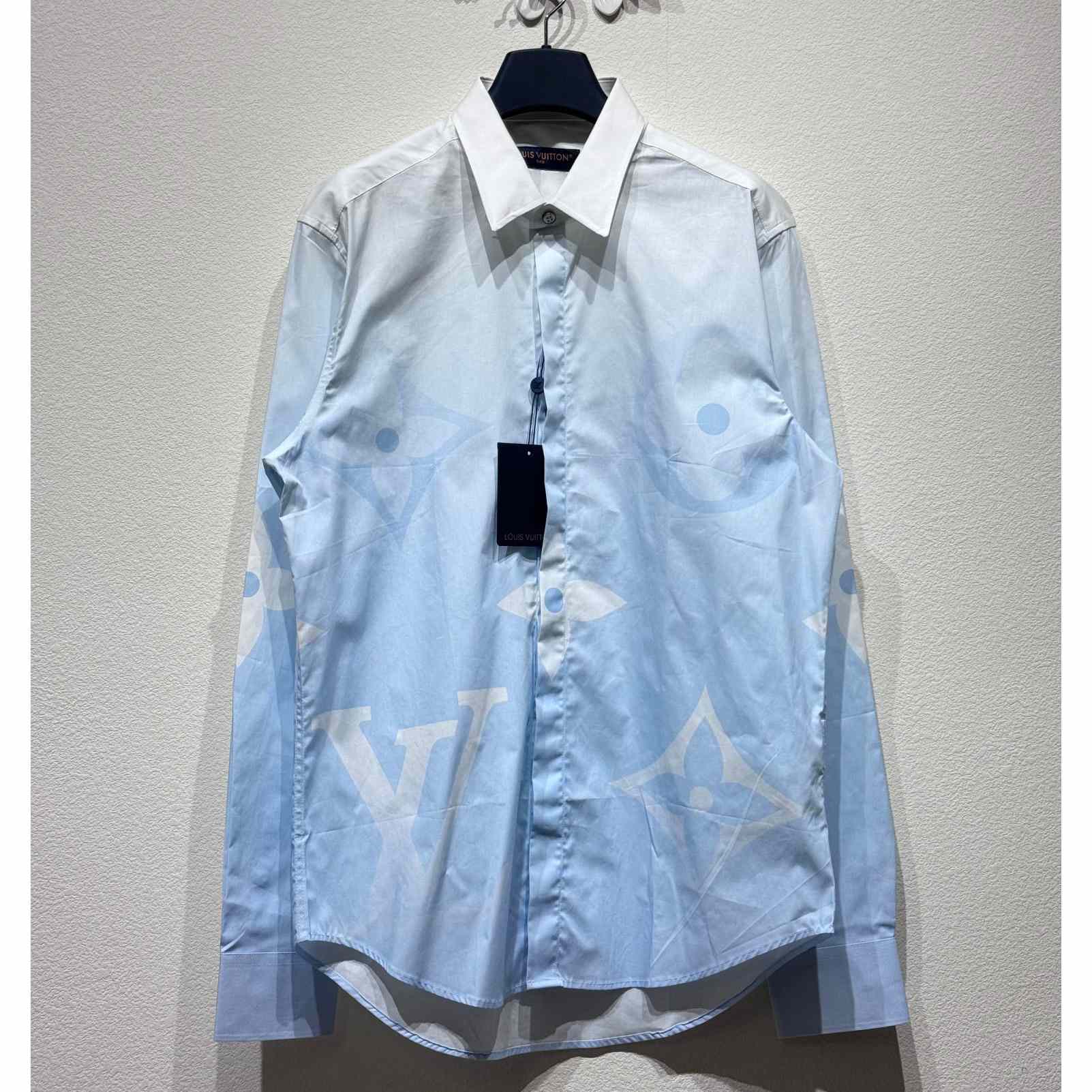 Louis Vuitton Monogram Printed Long Sleeved Cotton Poplin Shirt   1AFXVW - DopestKickz