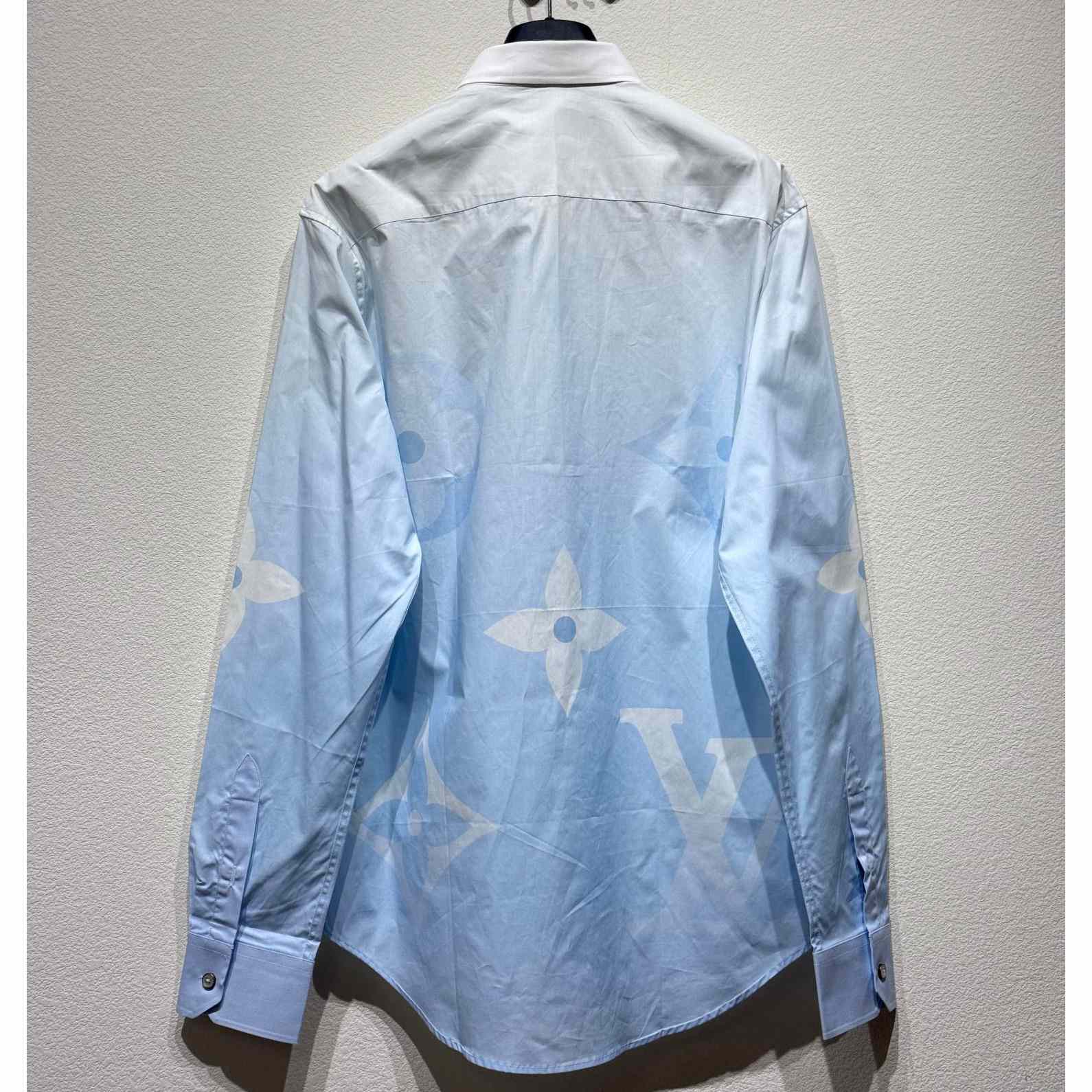 Louis Vuitton Monogram Printed Long Sleeved Cotton Poplin Shirt   1AFXVW - DopestKickz