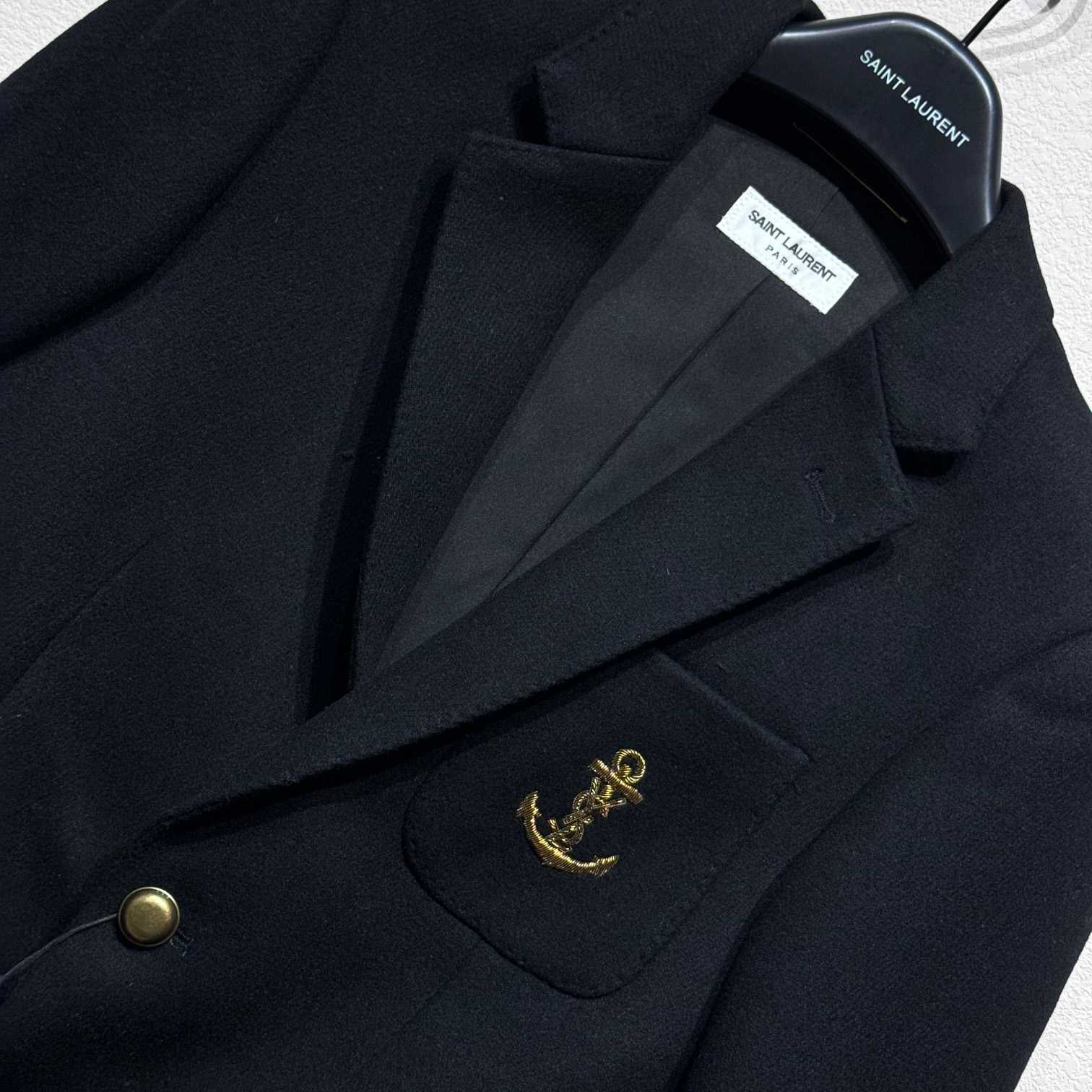 Saint Laurent Anchor Black Blazer Jacket - DopestKickz