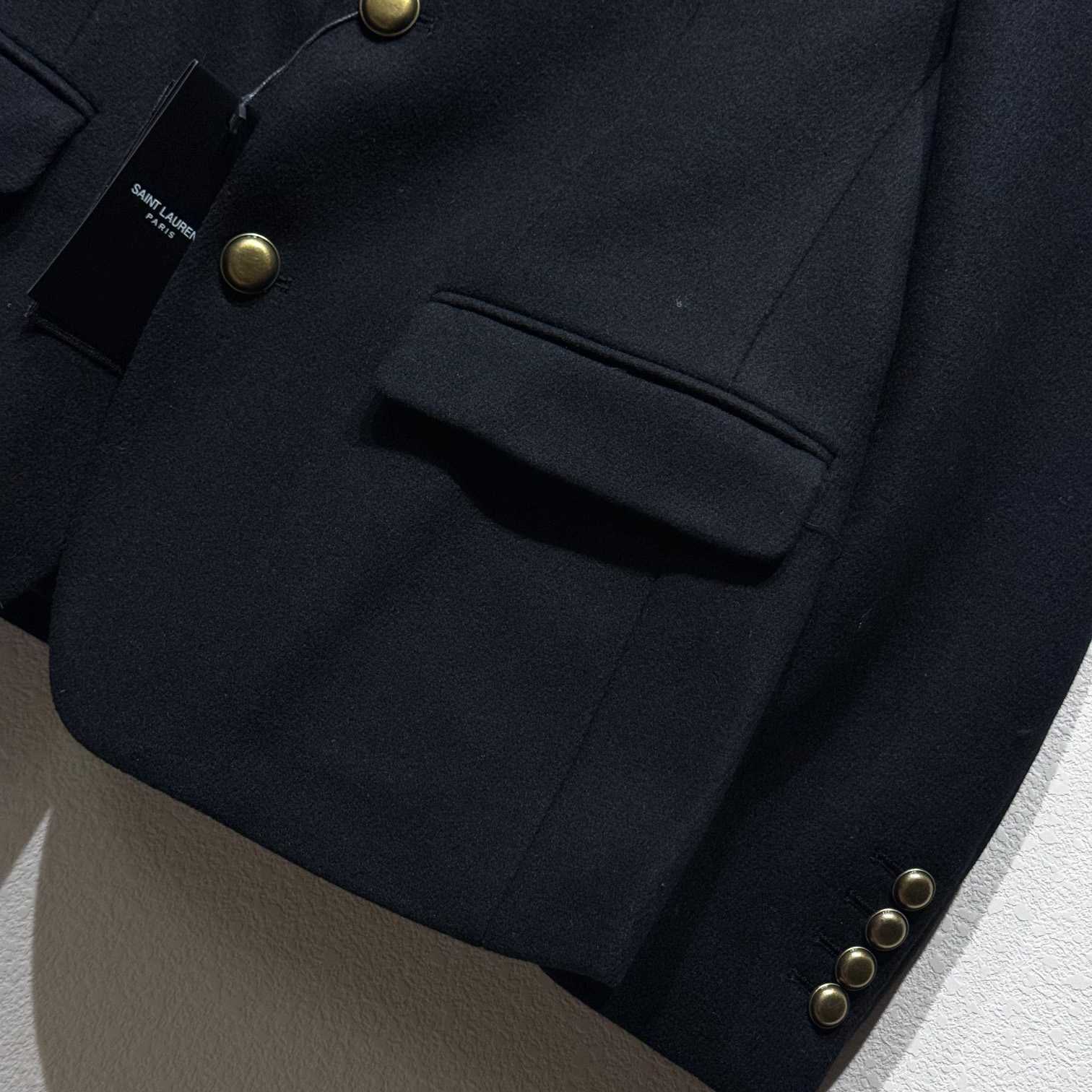 Saint Laurent Anchor Black Blazer Jacket - DopestKickz