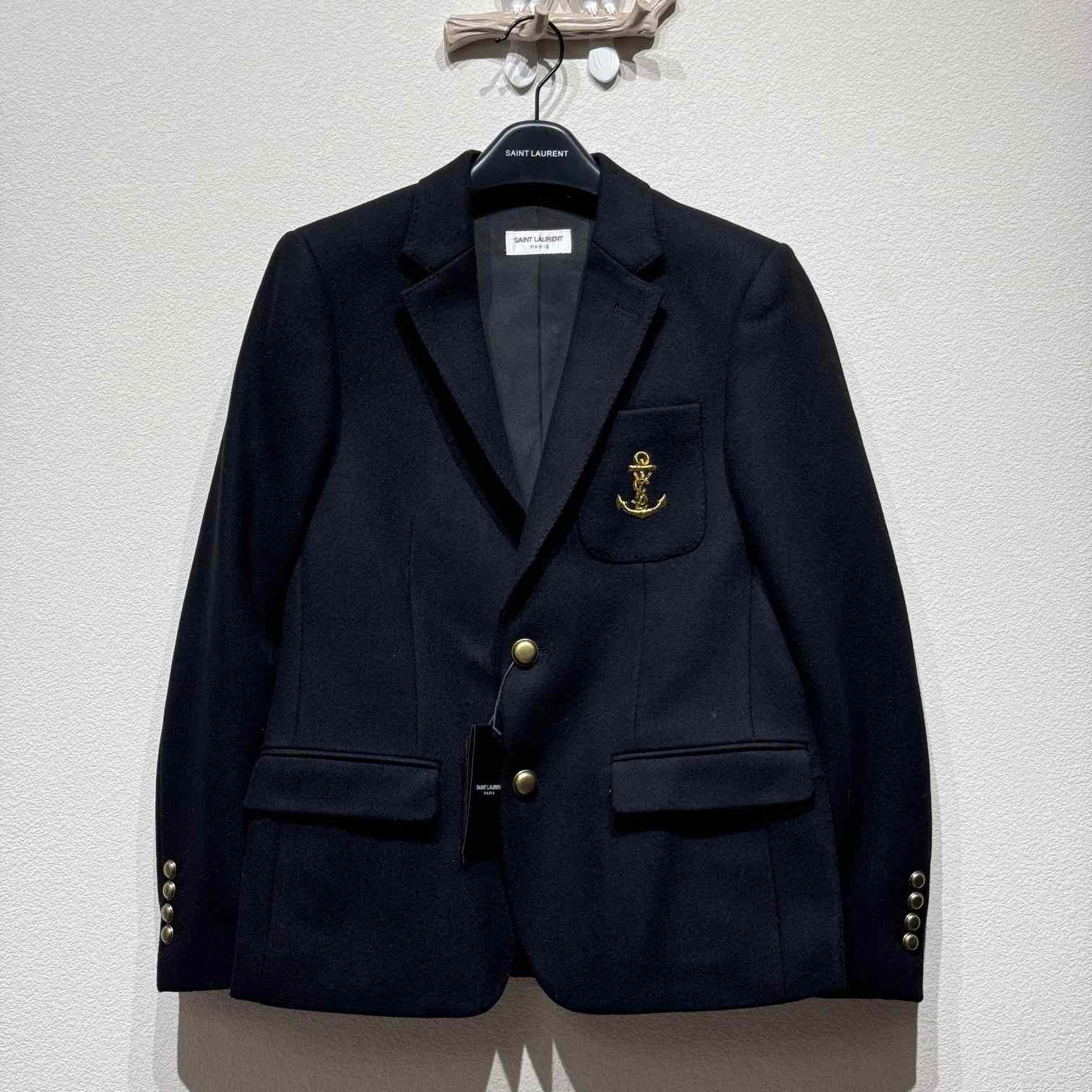 Saint Laurent Anchor Black Blazer Jacket - DopestKickz