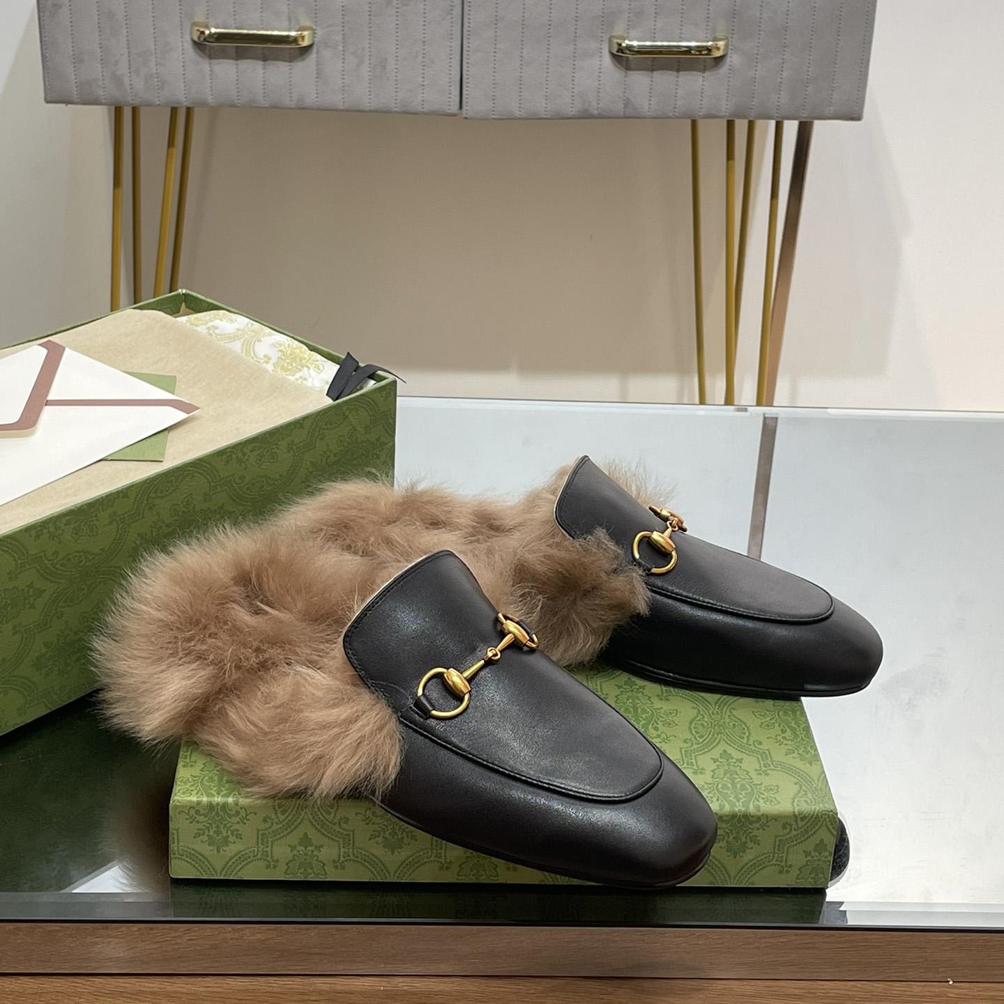 Gucci Fur Horsebit Mules - DopestKickz