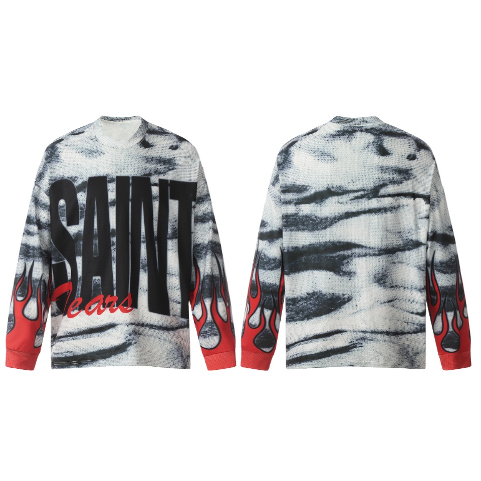 Saint Michael Printed Long Sleeve T-Shirt - DopestKickz