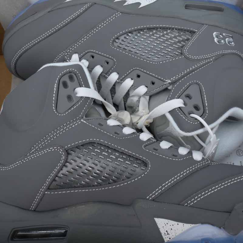 Air Jordan 5 Retro 'Wolf Grey' Sneakers     136027-005  - DopestKickz