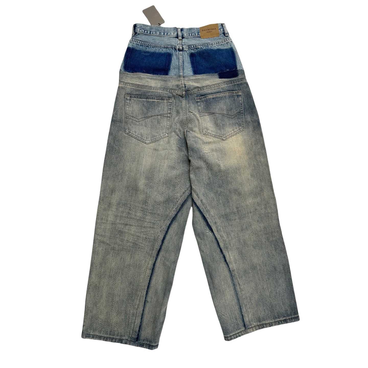 Balenciaga Cut-Up Baggy Pants In Blue  - DopestKickz
