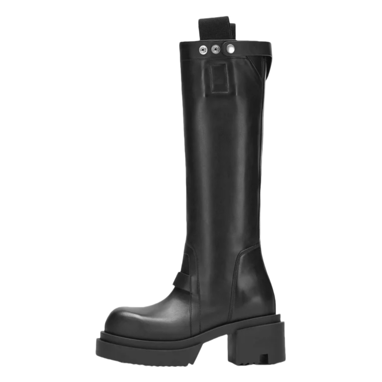 Rick Owens Pull On Bogun Leather Boots - DopestKickz
