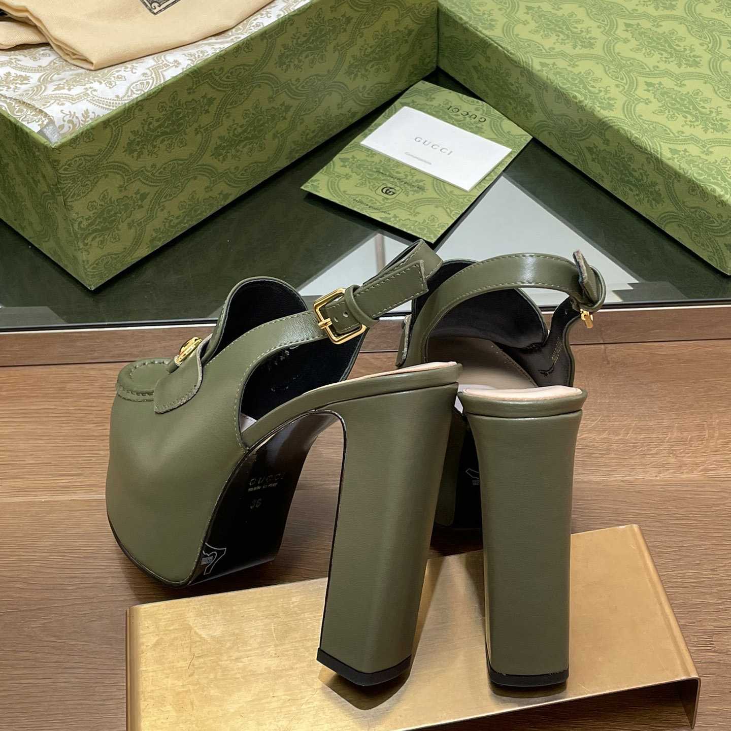 Gucci Women's Horsebit Platform Loafer Slingback - DopestKickz