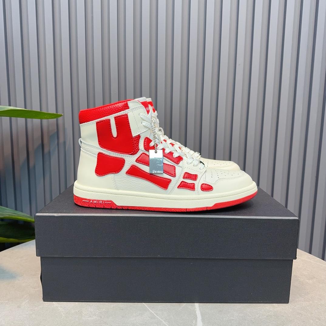 Amiri Leather-Textile High-Top Sneakers - DopestKickz