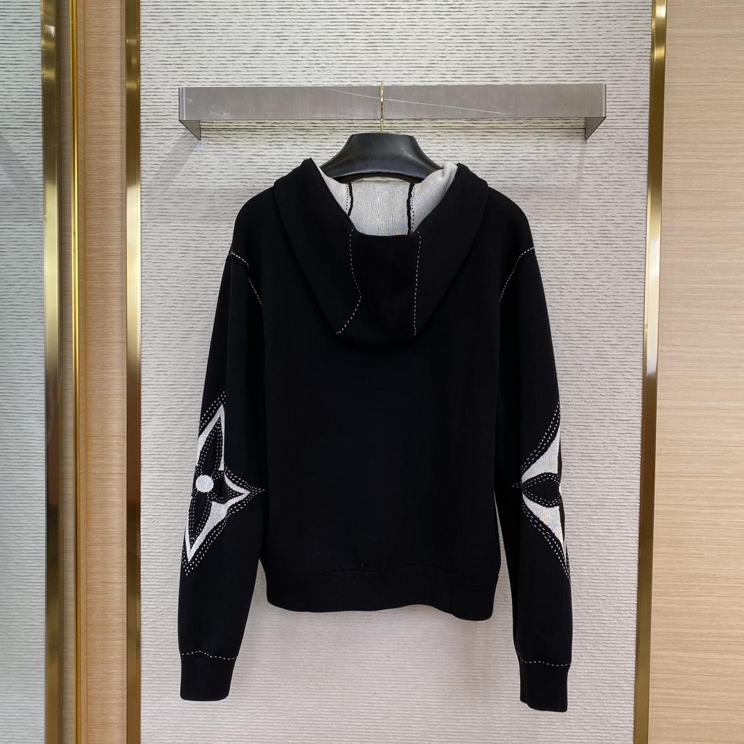 Louis Vuitton Graphic Intarsia Zipped Cotton Hoodie   1AFXKW - DopestKickz