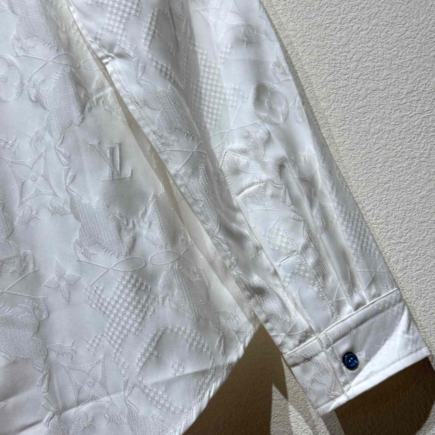 Louis Vuitton Long-Sleeved Jacquard Silk Shirt   1AFWS6 - DopestKickz