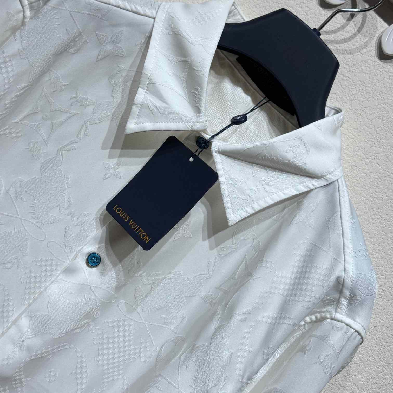 Louis Vuitton Long-Sleeved Jacquard Silk Shirt   1AFWS6 - DopestKickz
