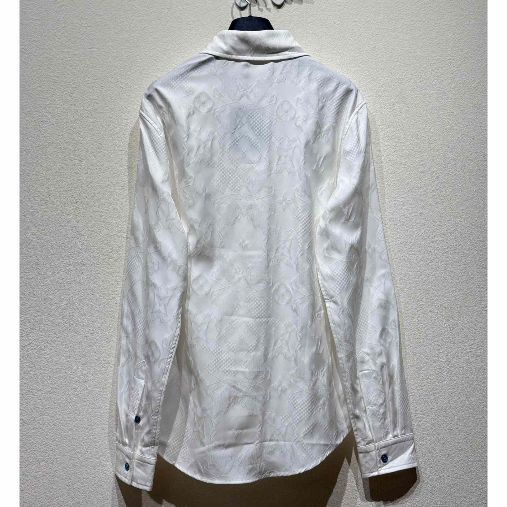 Louis Vuitton Long-Sleeved Jacquard Silk Shirt   1AFWS6 - DopestKickz