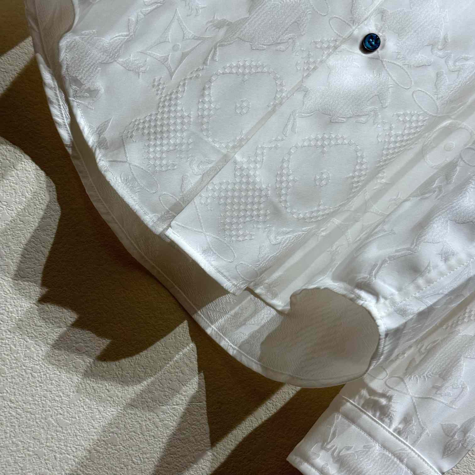 Louis Vuitton Long-Sleeved Jacquard Silk Shirt   1AFWS6 - DopestKickz