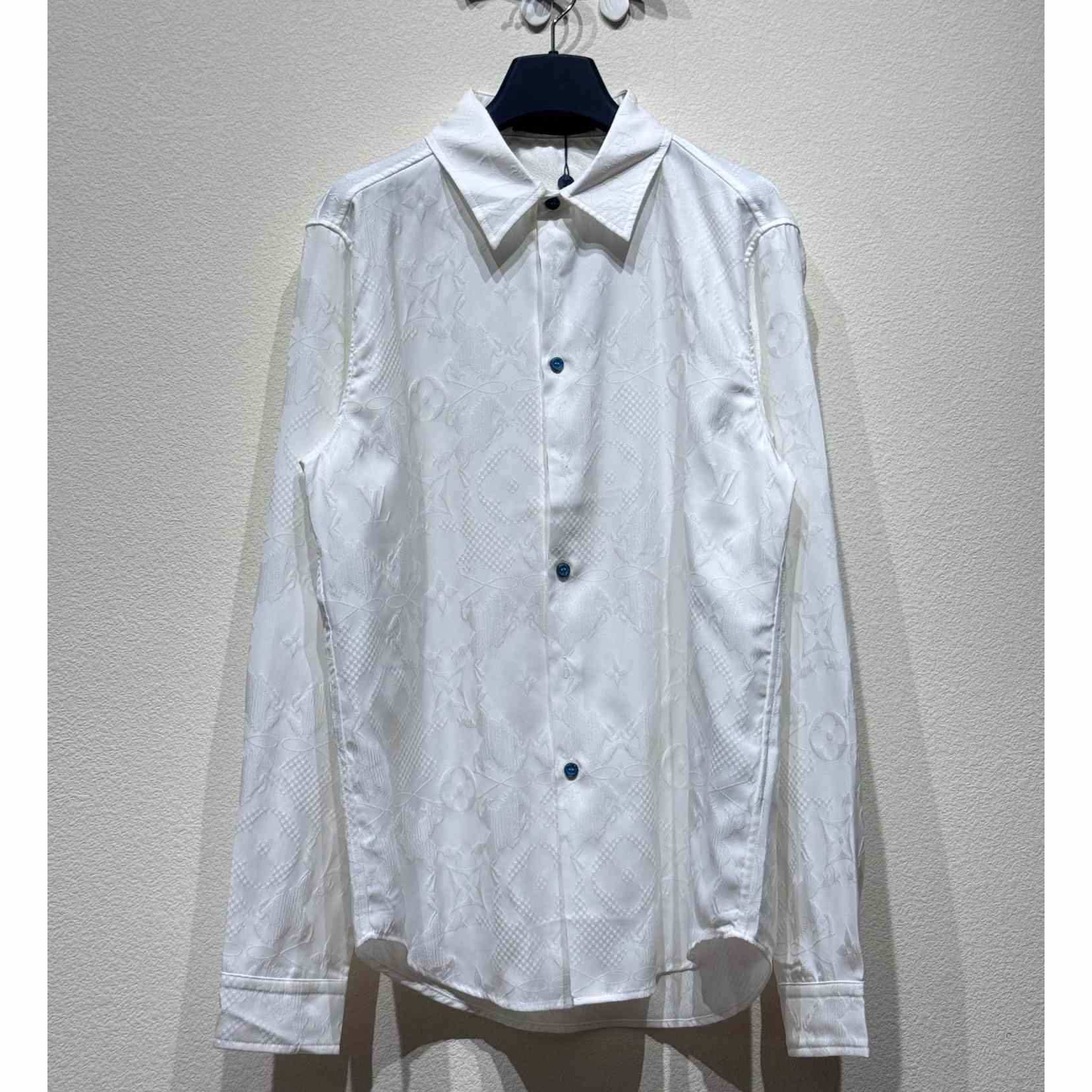 Louis Vuitton Long-Sleeved Jacquard Silk Shirt   1AFWS6 - DopestKickz
