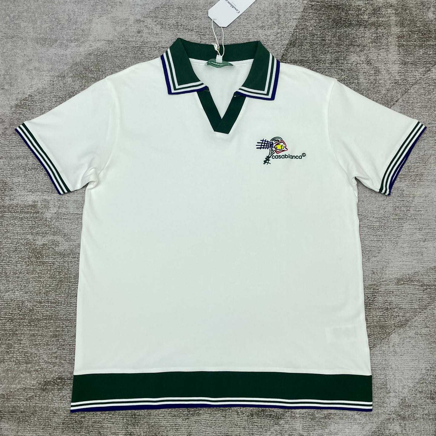 Casablanca Croquis De Tennis Piqué Polo Shirt   c884 - DopestKickz
